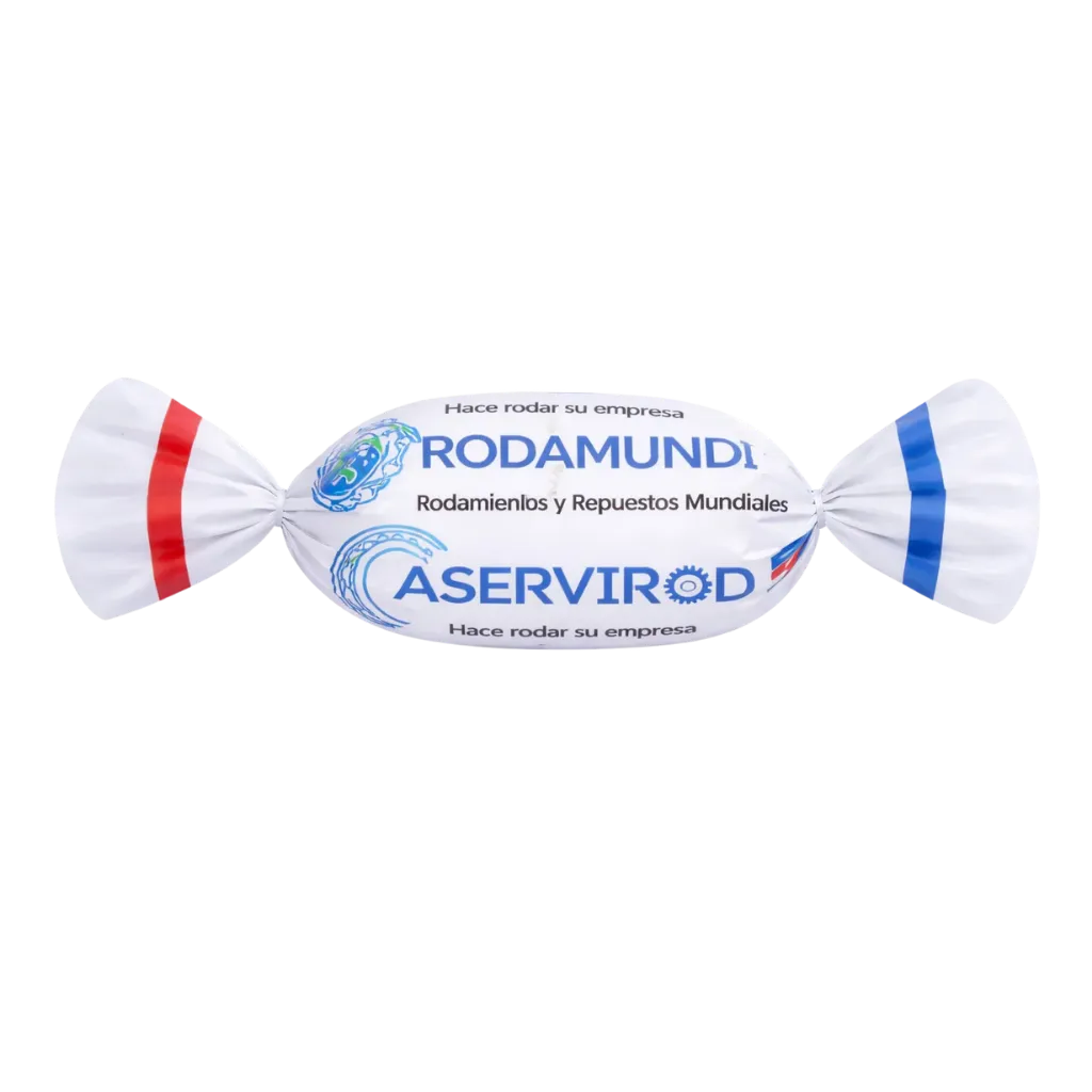 Dulce Publicitario empaque Doble Twist personalizado marca Rodamundi
